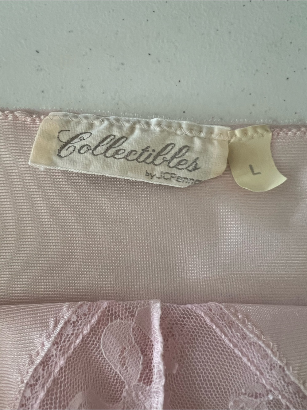 Vtg JC Penny Nightgown Women Large Pink Long Dress Lace Babydoll Coquette USA - Picture 13 of 14